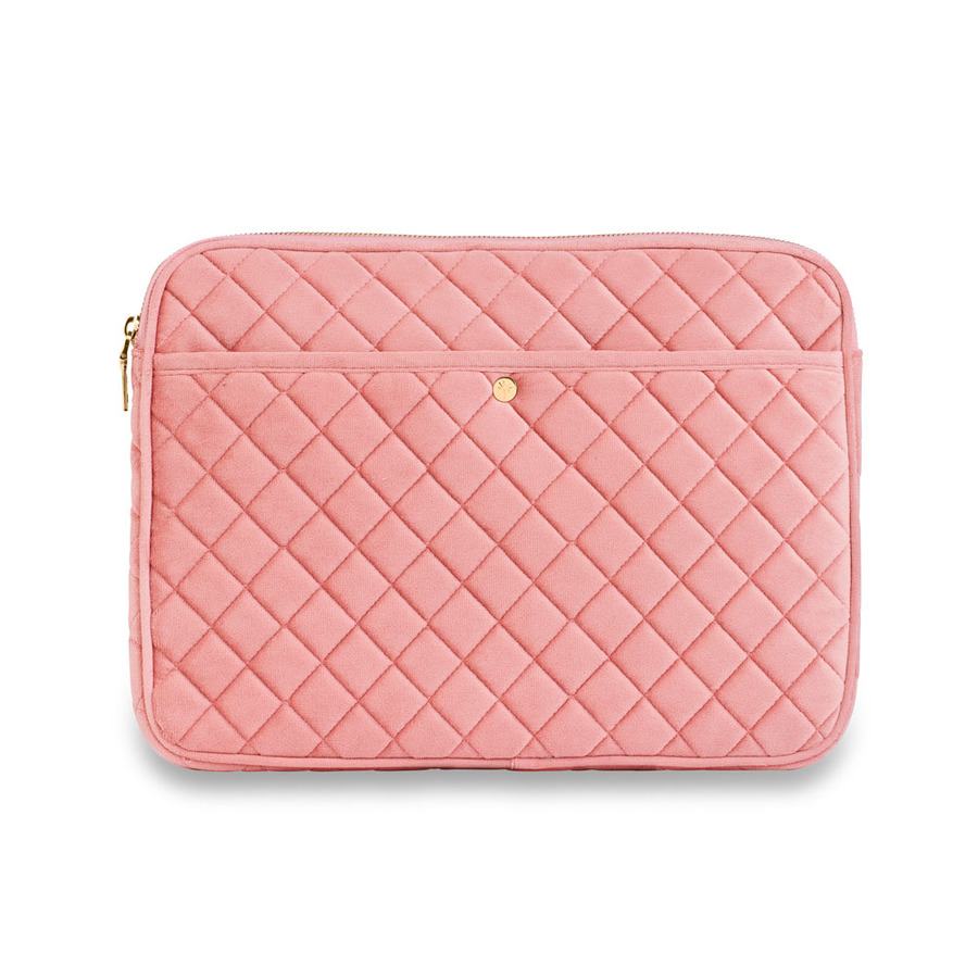 Fan Palm Rose Quilted Velvet Laptop Sleeve