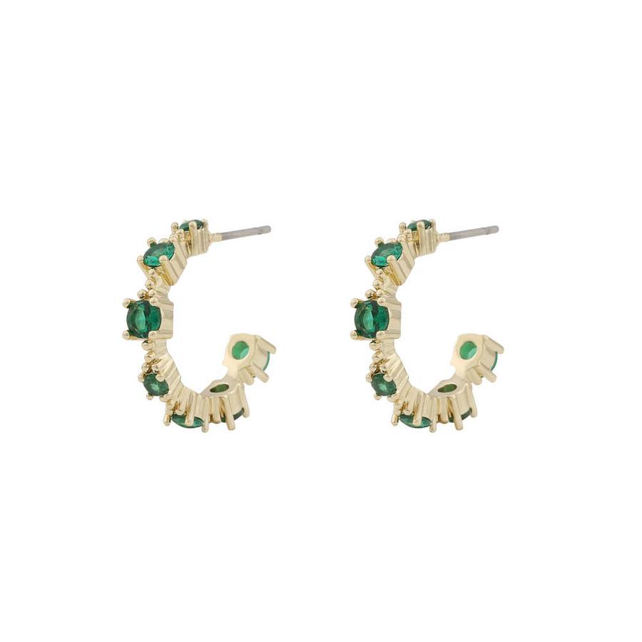 Snö of Sweden Wiz Oval Earrings Gold/Green 17 mm