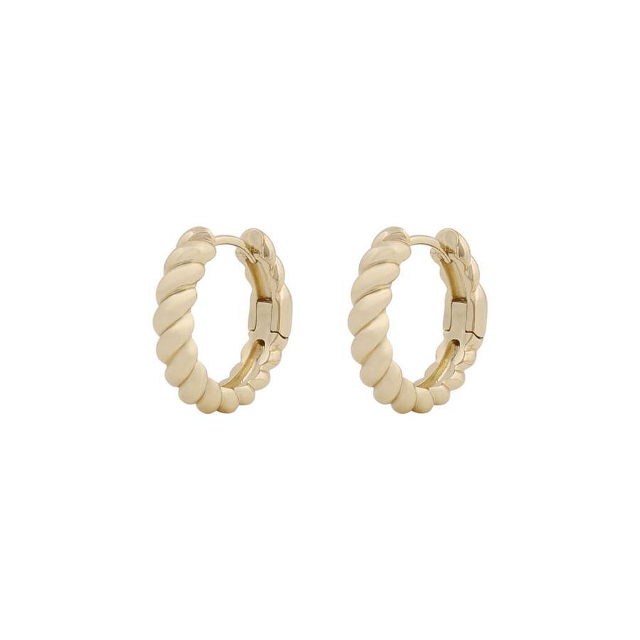 Snö of Sweden Kansas Twist Ring Earrings Plain Gold