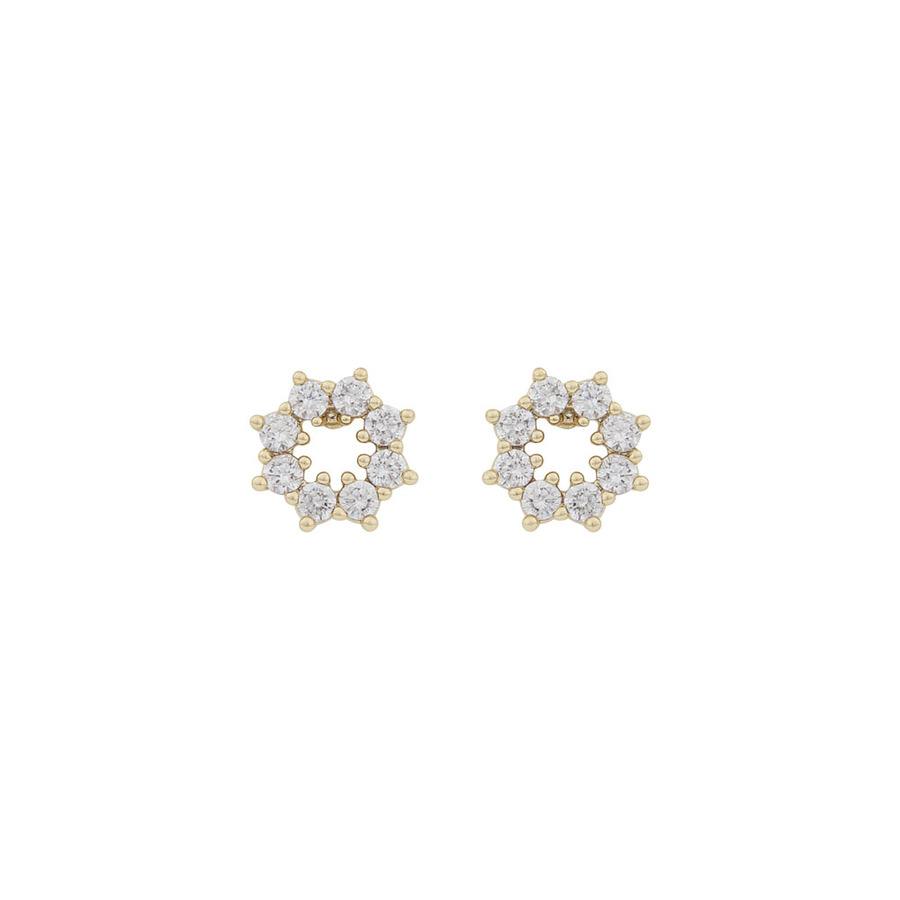 Snö of Sweden Wish Earrings Gold/Clear 9 mm