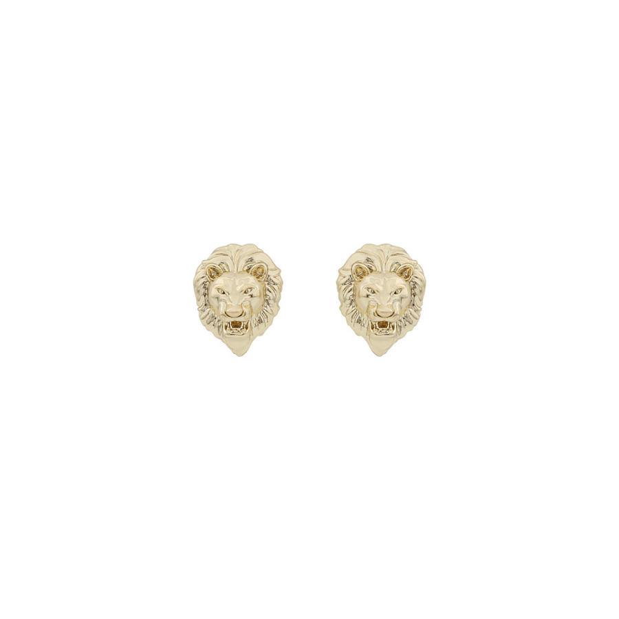 Snö of Sweden Oz Lion Earrings Plain Gold 10 mm