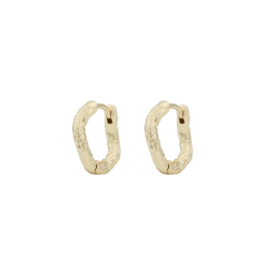 Snö of Sweden Oz Small Ring Earrings Plain Gold 15 mm