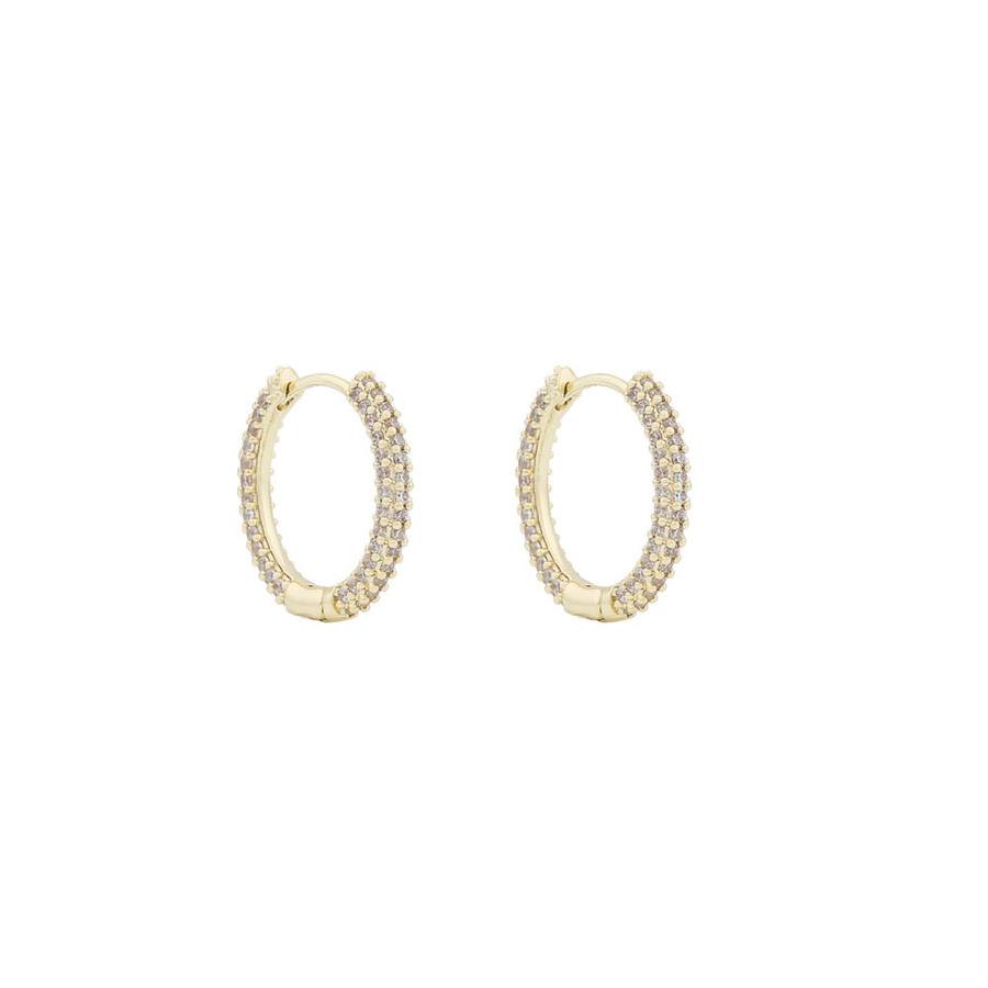 Snö of Sweden North Ring Earrings Gold/Clear 18 mm