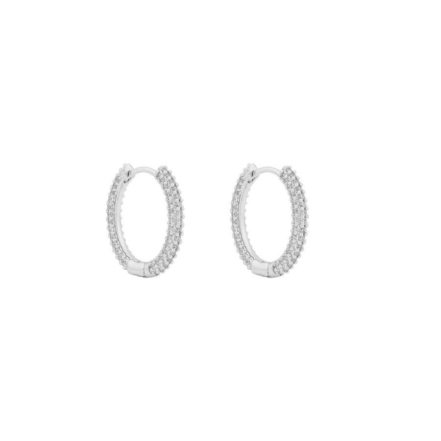 Snö of Sweden North Ring Earrings Silver/Clear 18 mm