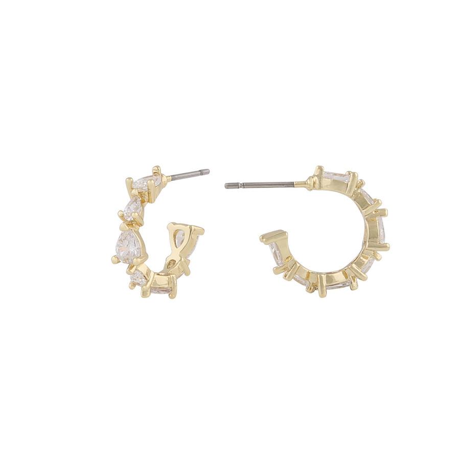 Snö of Sweden Ashley Small Oval Earring Gold/Clear Onesize