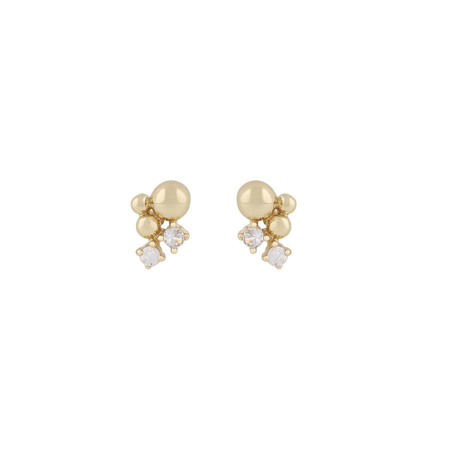 Snö of Sweden Lise Irregular Earring Gold/Clear Onesize