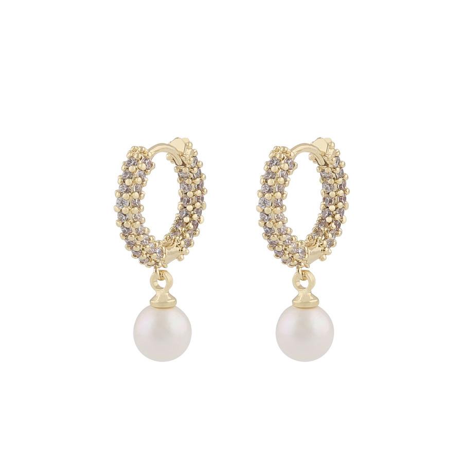 Snö of Sweden Lydia Pearl Ring Earring Gold/White Onesize