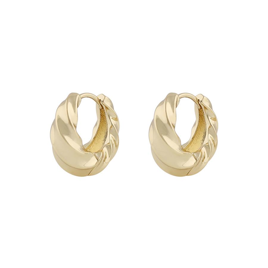 Snö of Sweden Lydia Big Twist Ring Earring Plain Gold Onesize