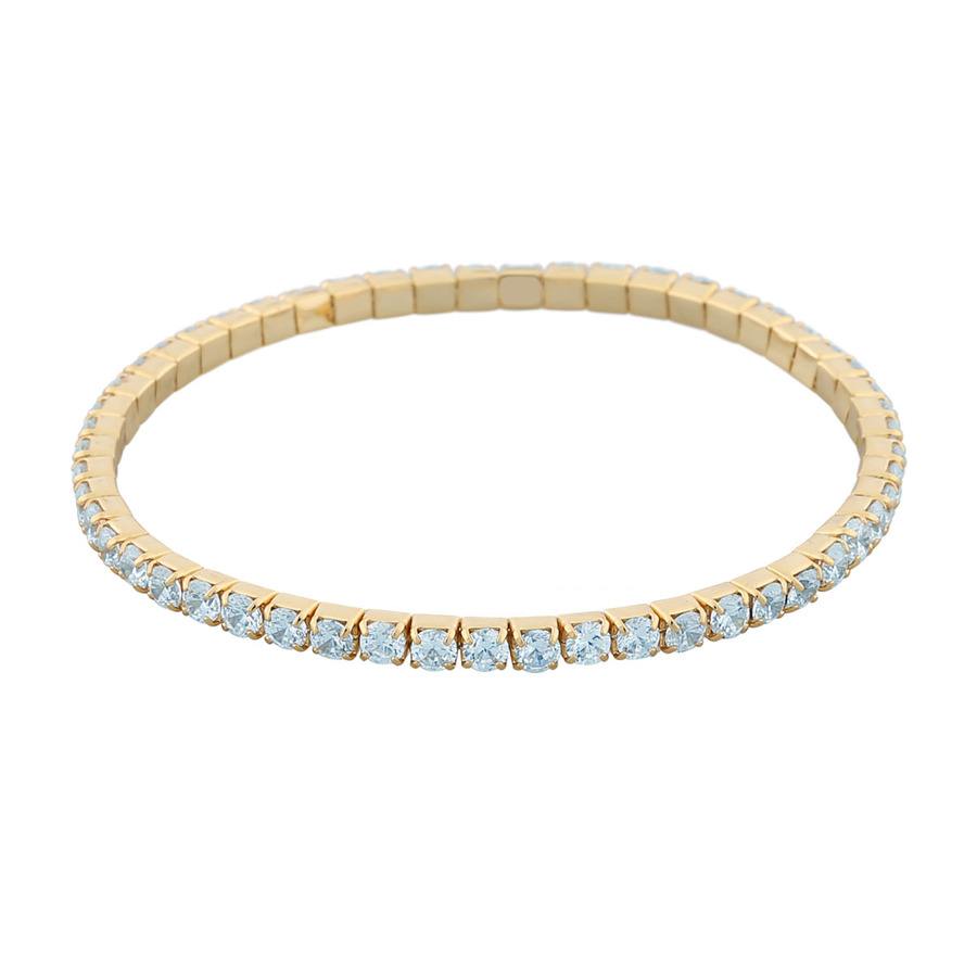 Snö of Sweden Meadow Elastic Bracelet Gold/Light Blue M/L