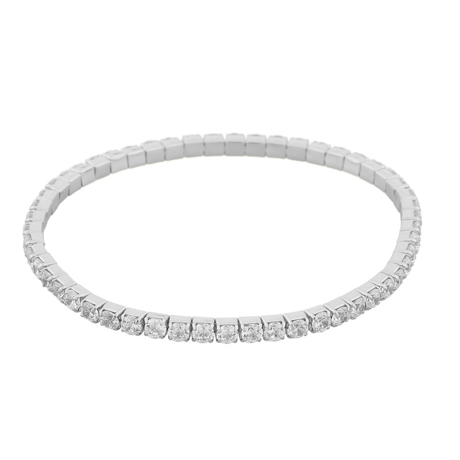 Snö of Sweden Meadow Elastic Bracelet Silver/Clear M/L