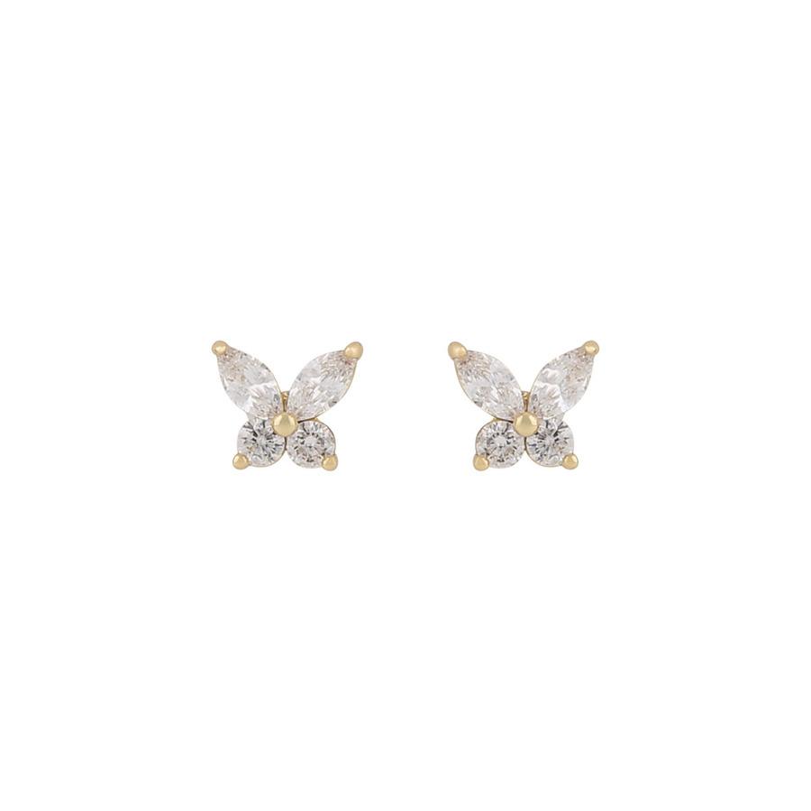 Snö of Sweden Meya Butterfly Small Earring Gold/Clear Onesize