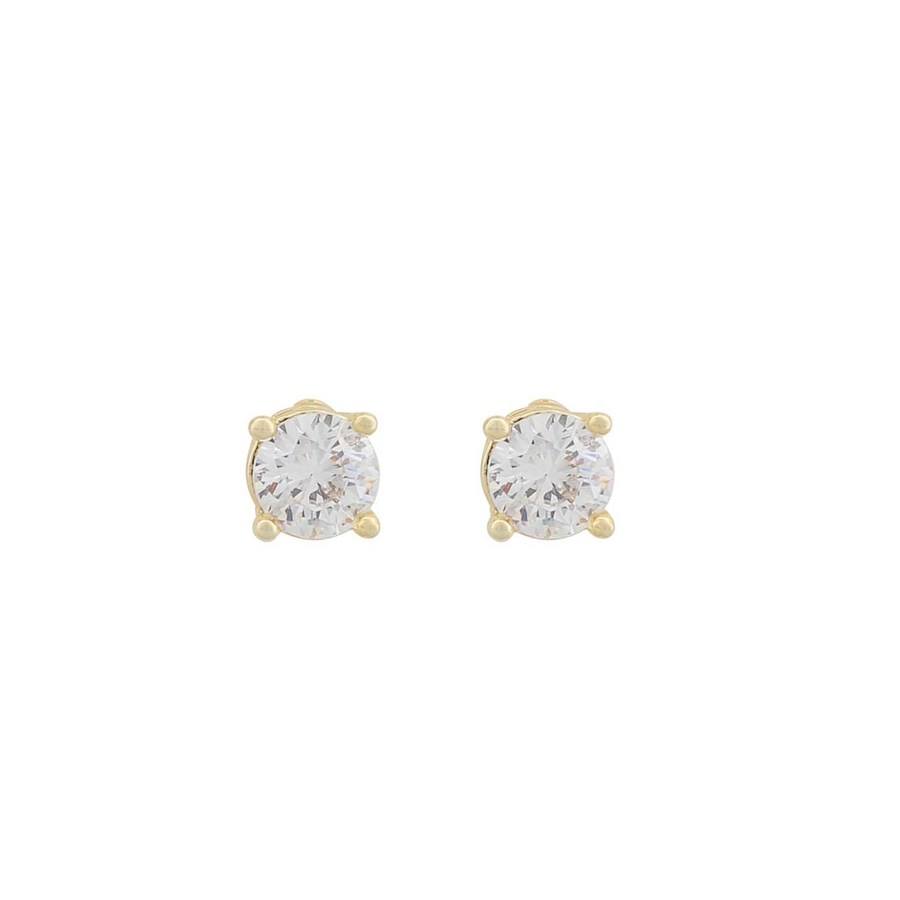 Snö of Sweden Essence Stone Earring Gold/Clear 4 mm