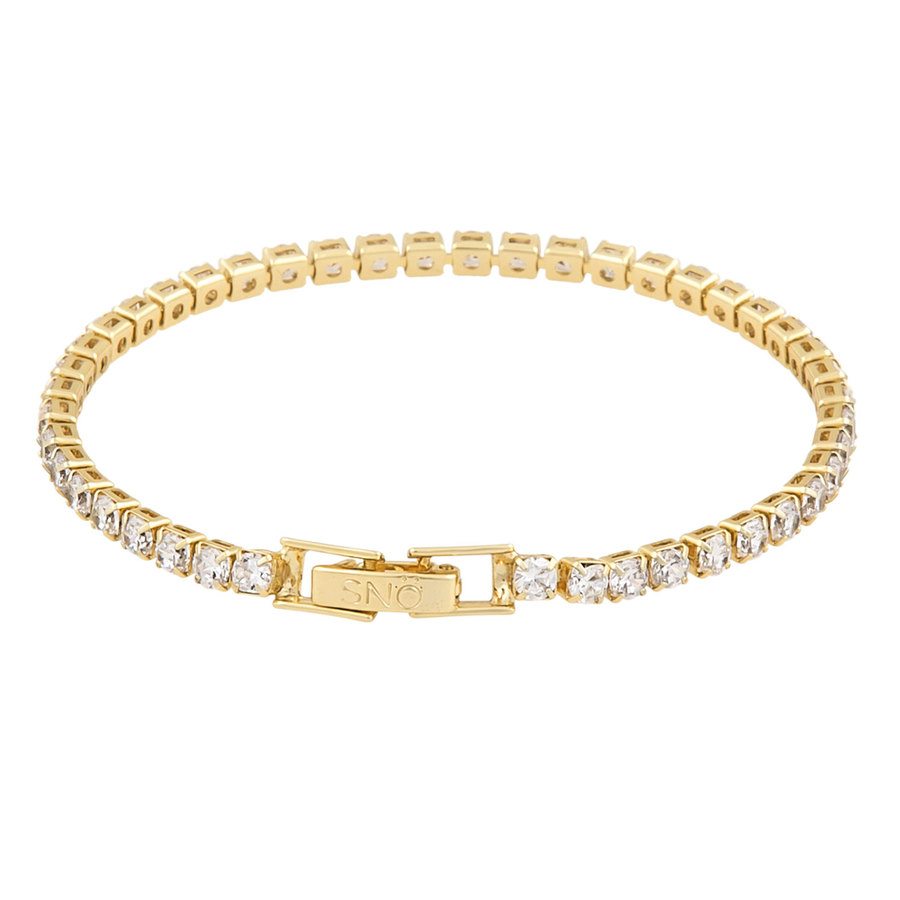 Snö of Sweden Siri Stone Bracelet Gold/Clear 16 cm