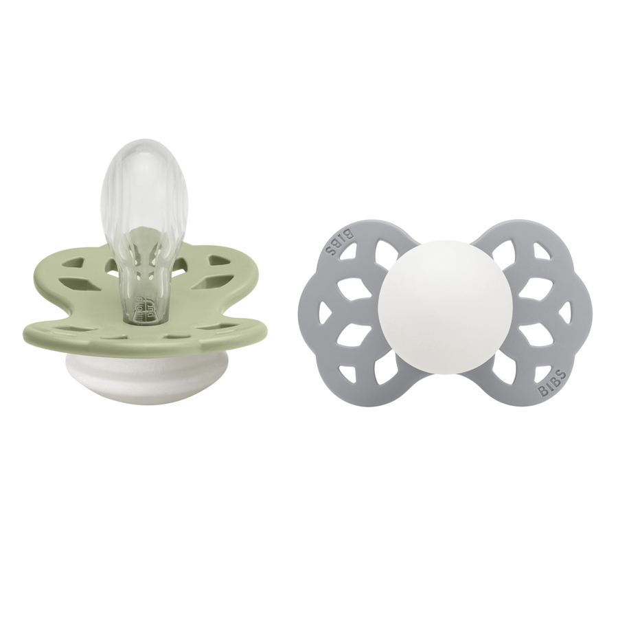 BIBS Pacifier Infinity Symmetrical Silicone Sage Glow/Cloud Glow