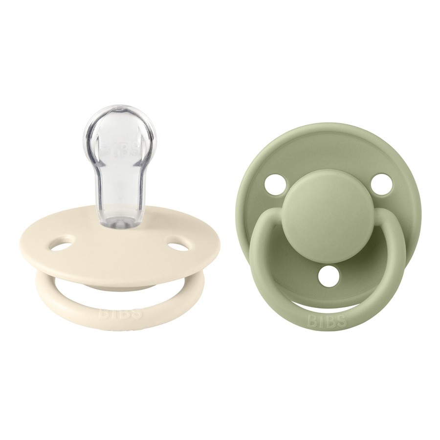 BIBS Pacifier De Lux Silicone Ivory/Sage Onesize 2 st