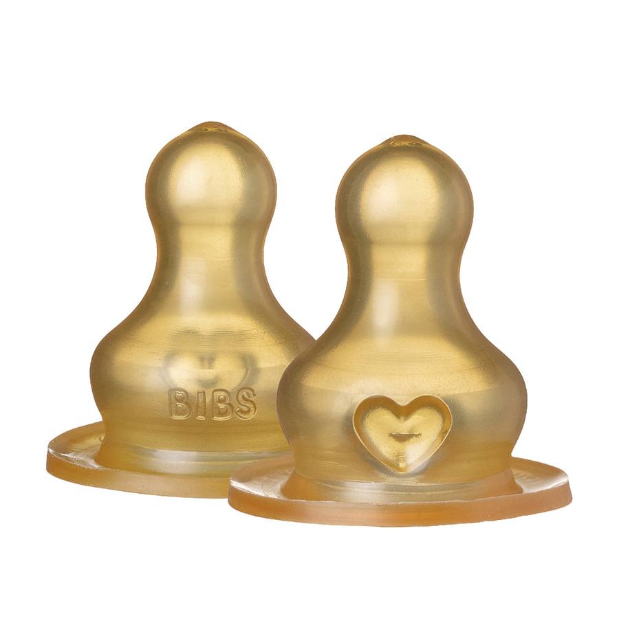 BIBS Bottle Nipple Latex Slow Flow 2 st