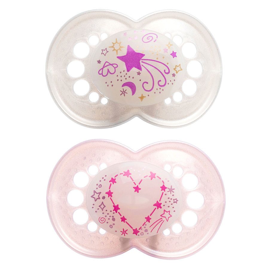 MAM Original Night Silicone Pacifier Pink 6-16 m 2 st