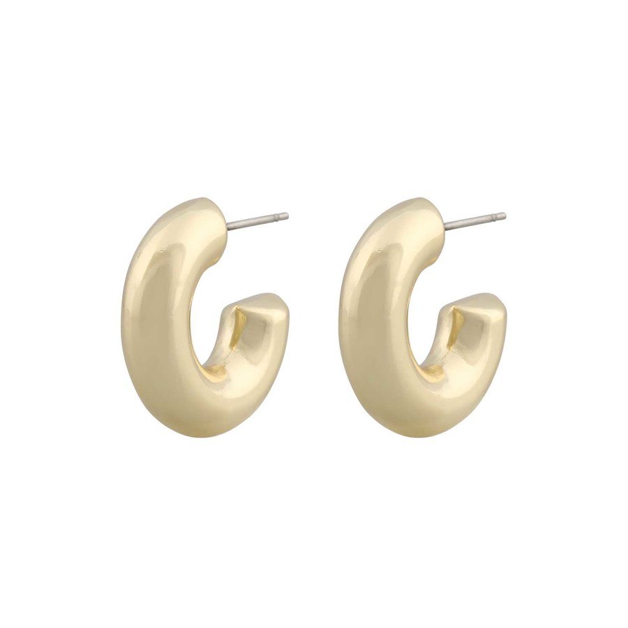 Snö Of Sweden Sevilla Big Oval Earring Plain Gold 20 mm