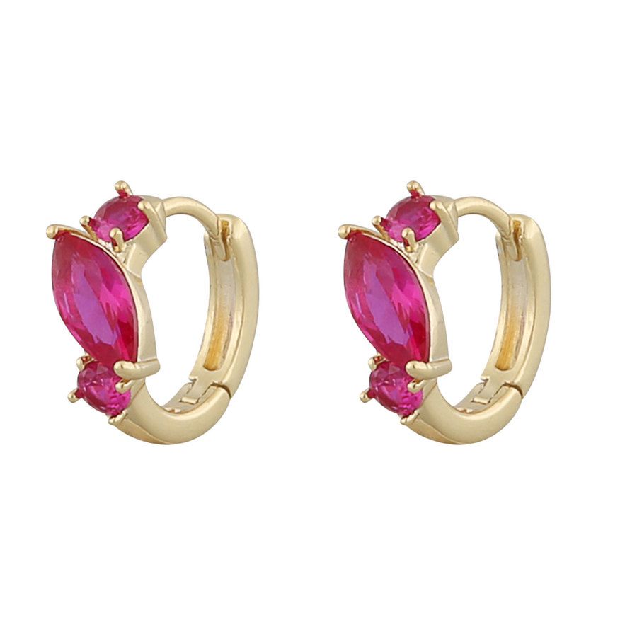 SNÖ Of Sweden Meadow Small Ring Ear Gold/Fuchsia Mix Onesize