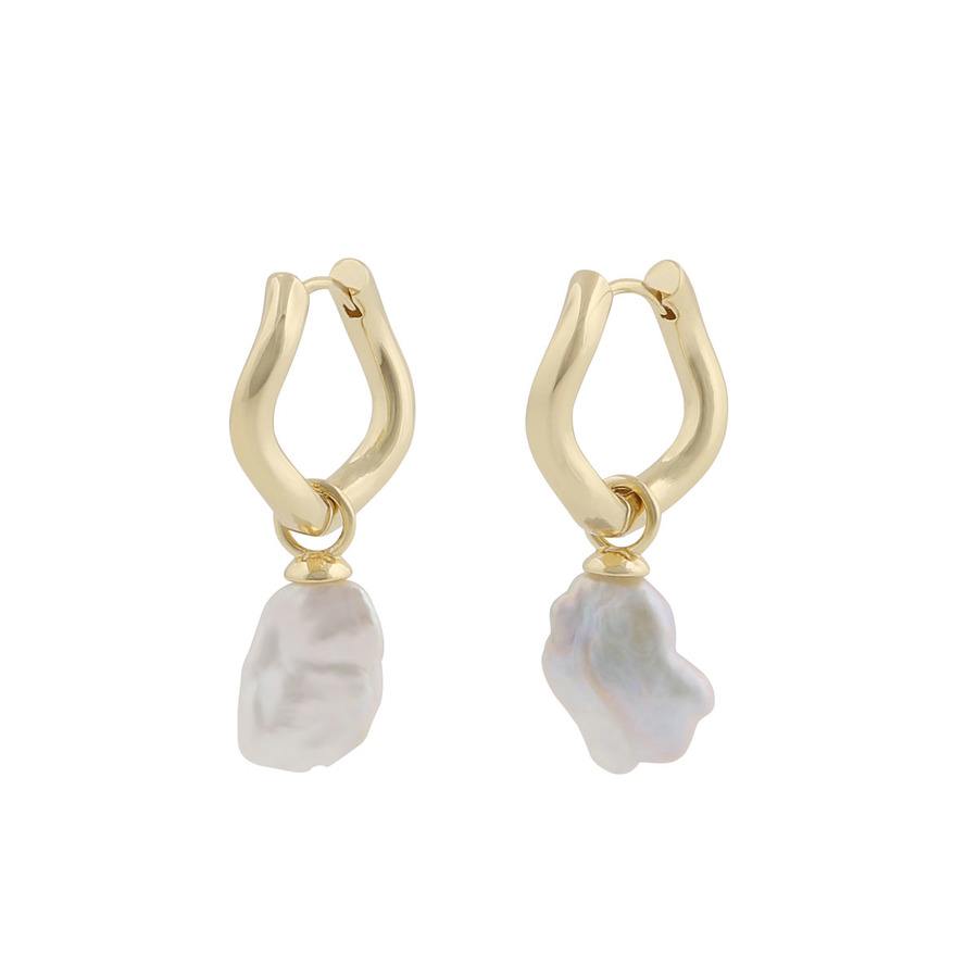 Snö of Sweden Julie Round Earring Gold/White