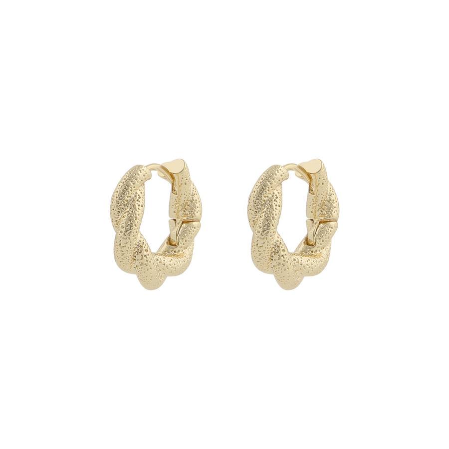 Snö of Sweden Serena Twisted Round Earring Plain Gold 17 mm