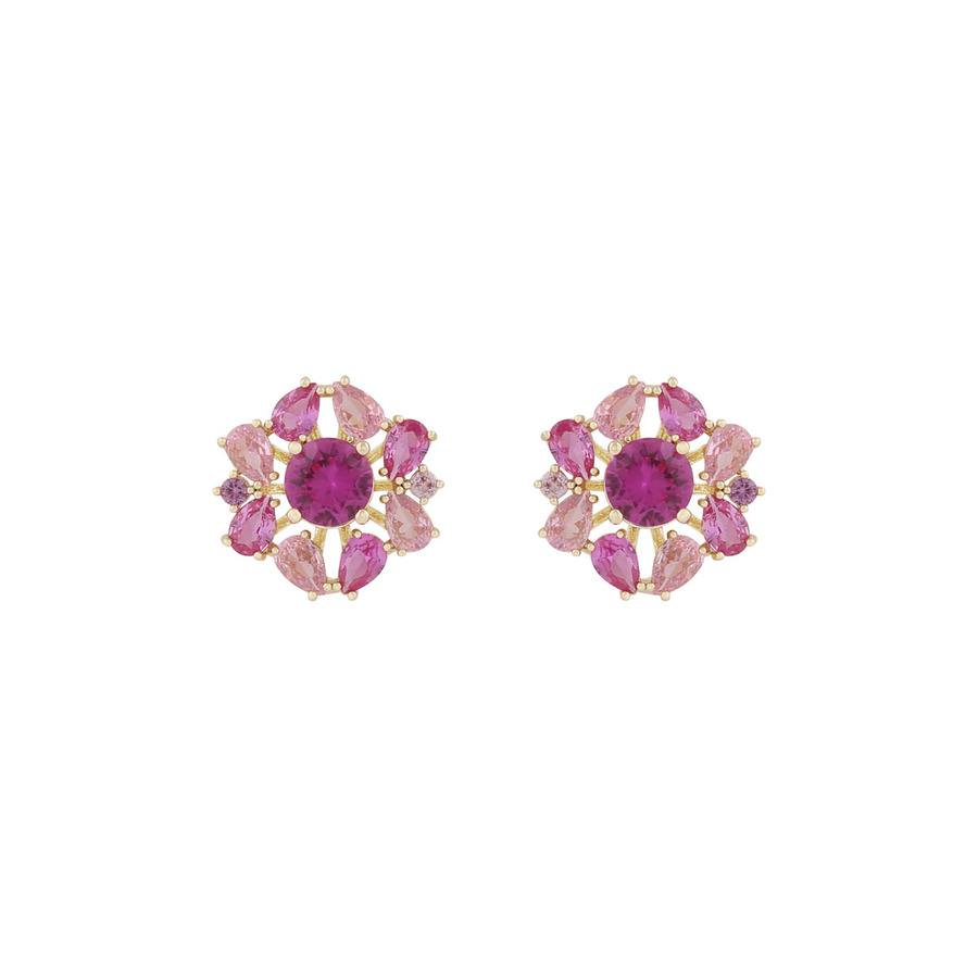 Snö of Sweden Ellie Big Earring Gold/Mix Fuchsia