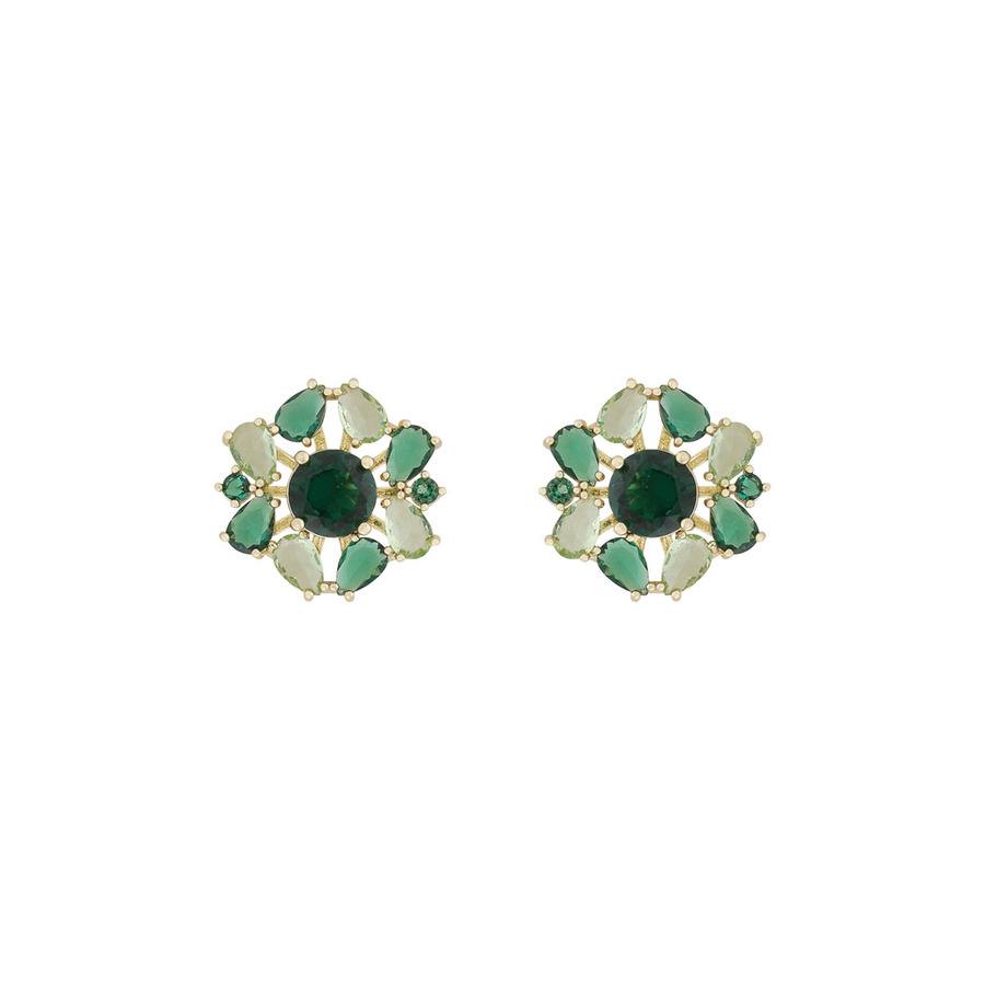 Snö of Sweden Ellie Big Earring Gold/Mix Green