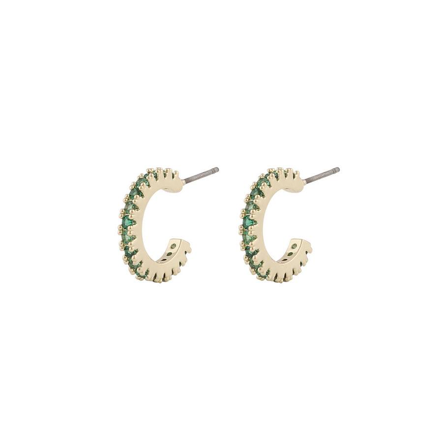 Snö of Sweden Clarissa Small Oval Earring Gold/Mix Green