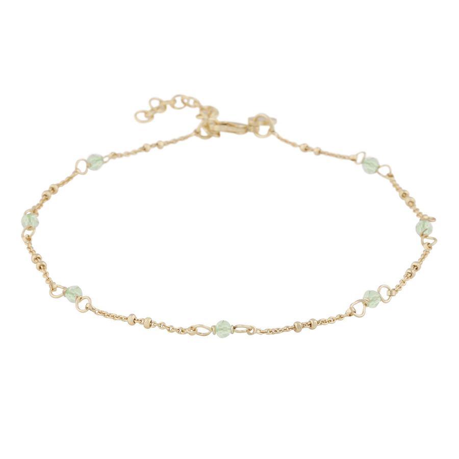 Snö of Sweden Harper Chain Anklet Gold/Light Green Onesize