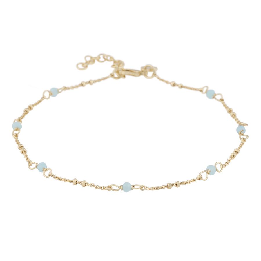 Snö of Sweden Harper Chain Anklet Gold/Light Blue Onesize