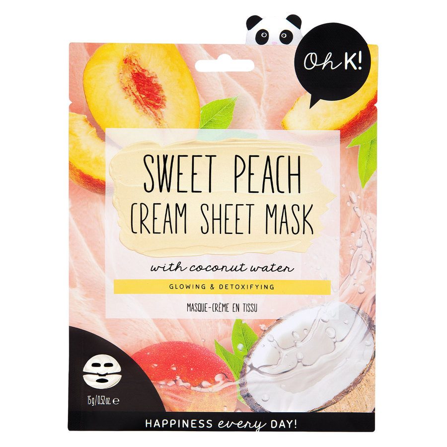 Oh K! Peach & Coconut Water Cream Sheet Mask 15g