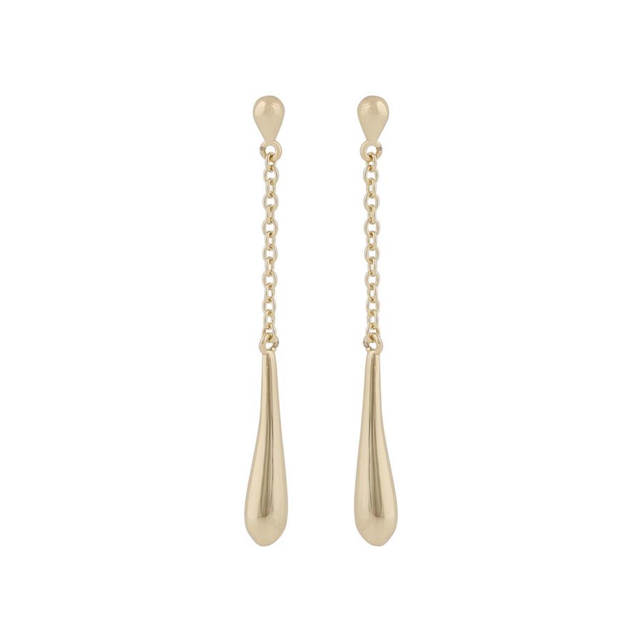 Snö of Sweden Lara Drop Chain Earring Plain Gold 48 mm