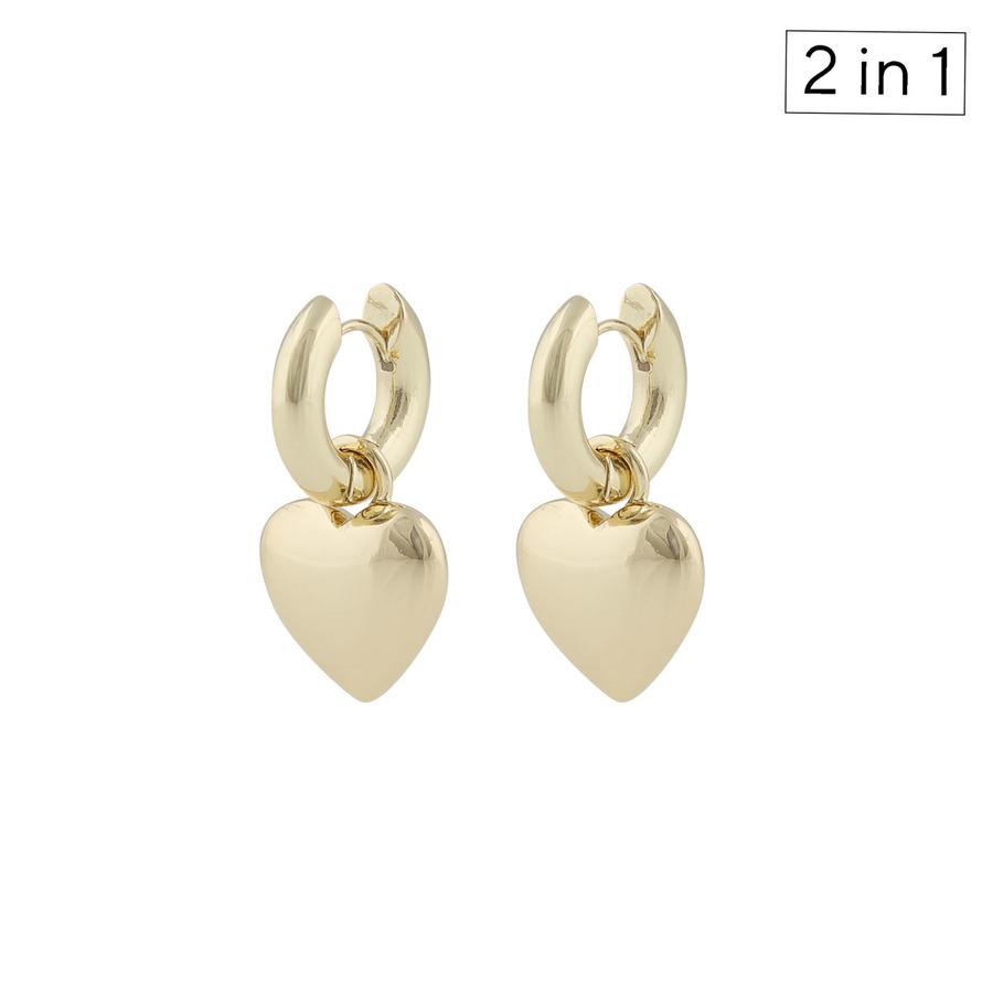 Snö of Sweden Lara Heart Ring Pendant Earring Plain Gold