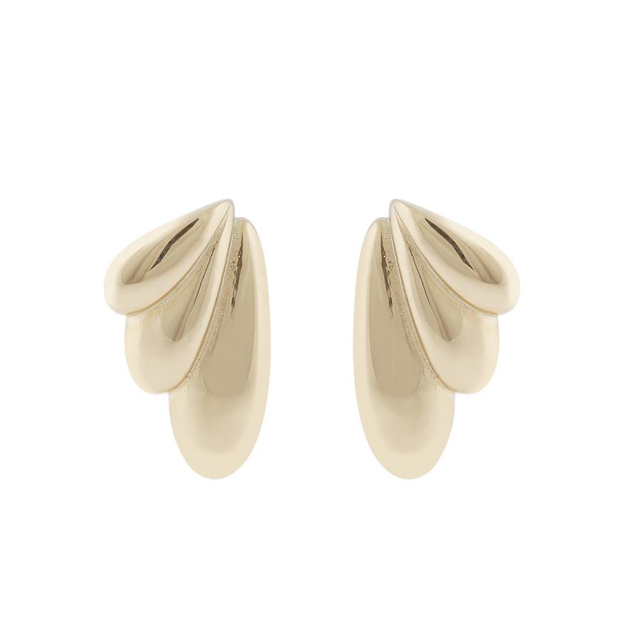 Snö Of Sweden Dakota Wide Drop Earring Plain Gold