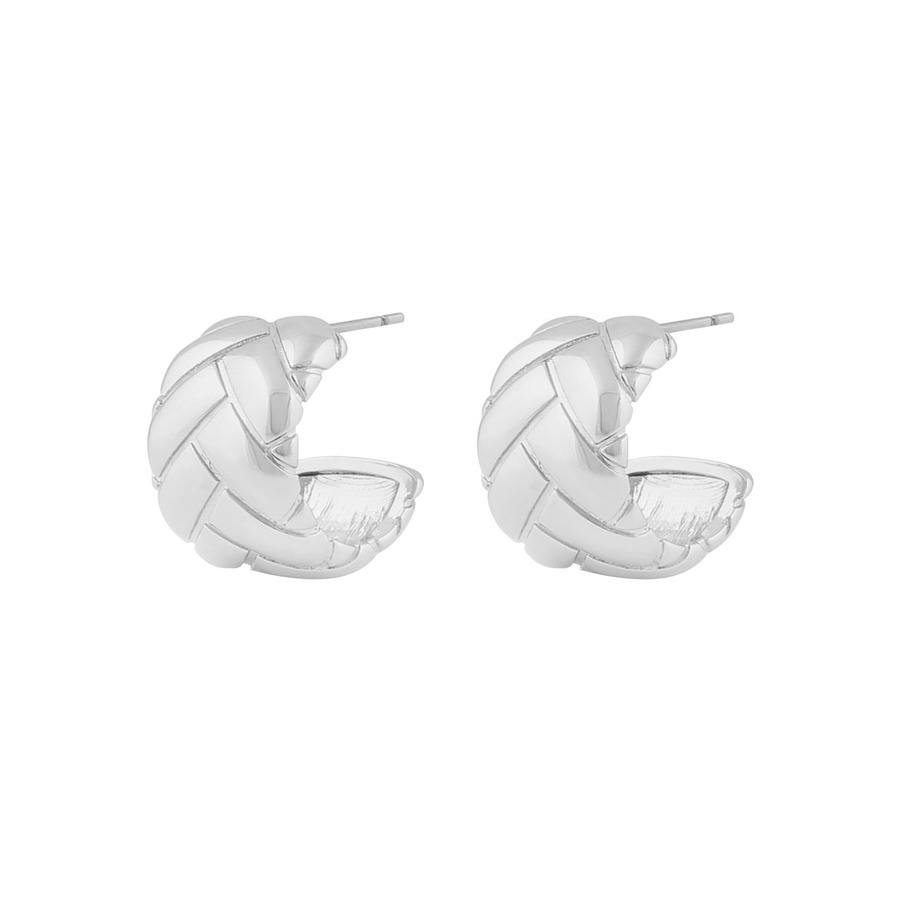 Snö of Sweden Addison Wide Oval Earring Plain Silver