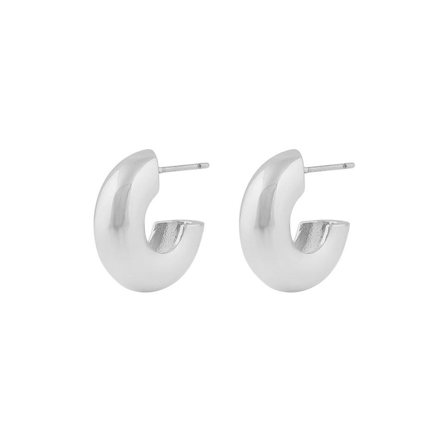 Snö of Sweden Addison Small Oval Earring Plain Silver