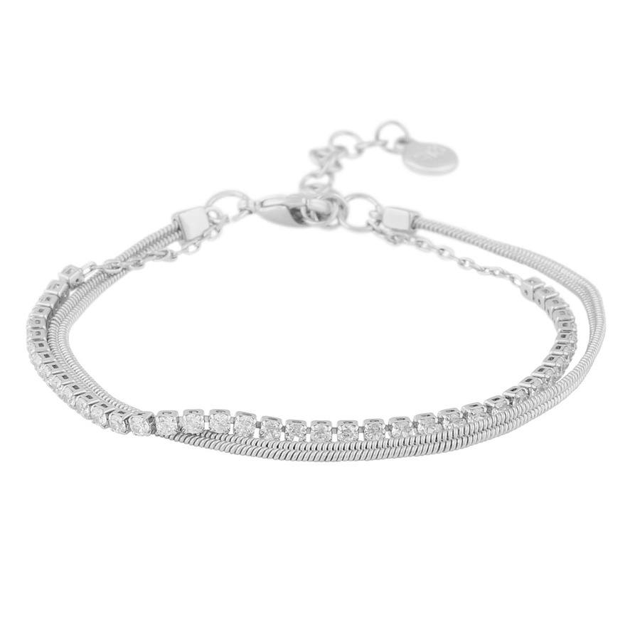 Snö of Sweden Ace Double Bracelet Silver/Clear