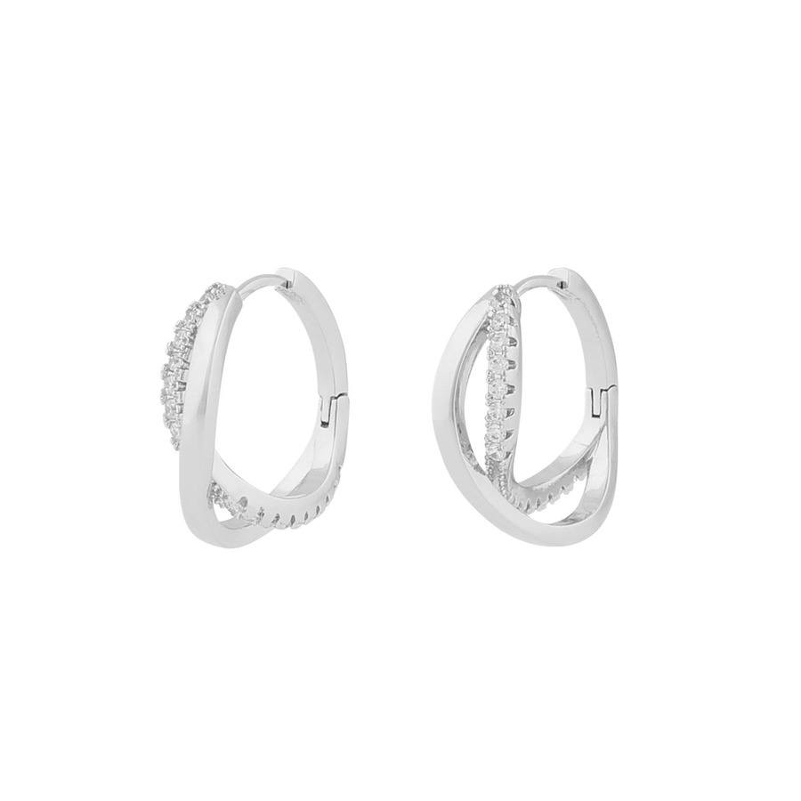 Snö of Sweden Ace Double Round Earring Silver/Clear