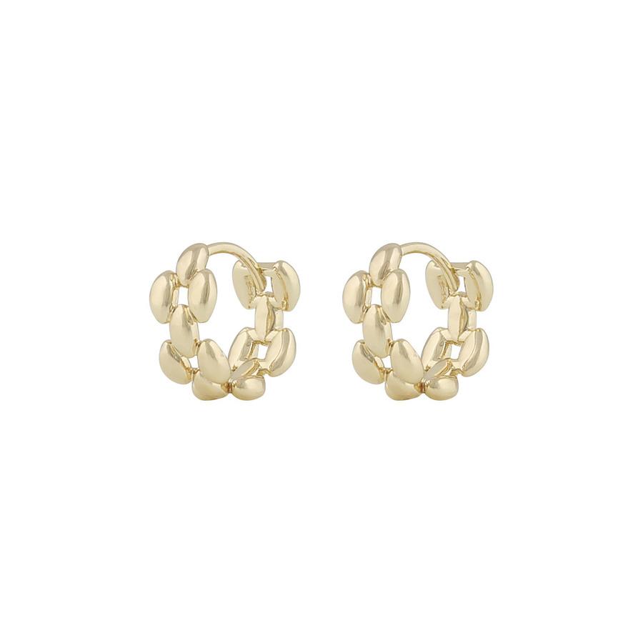 Snö of Sweden Aero Square Ring Earring Plain Gold