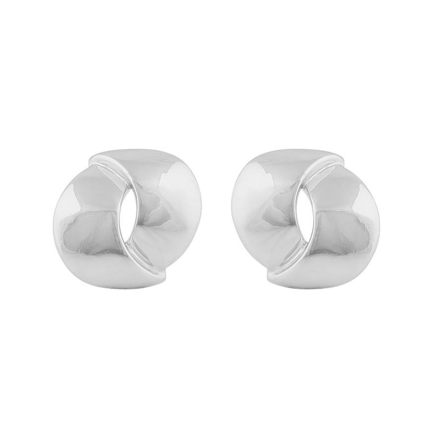 Snö of Sweden Aero Big Round Earring Plain Silver