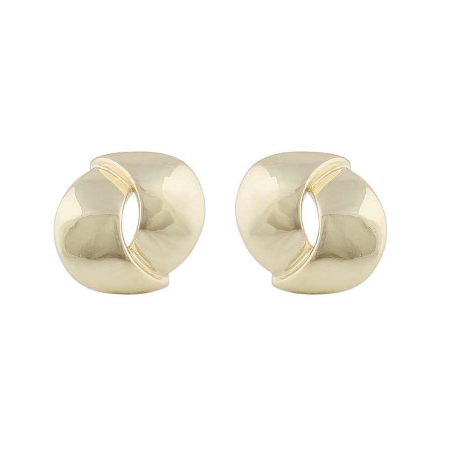 Snö of Sweden Aero Big Round Earring Plain Gold