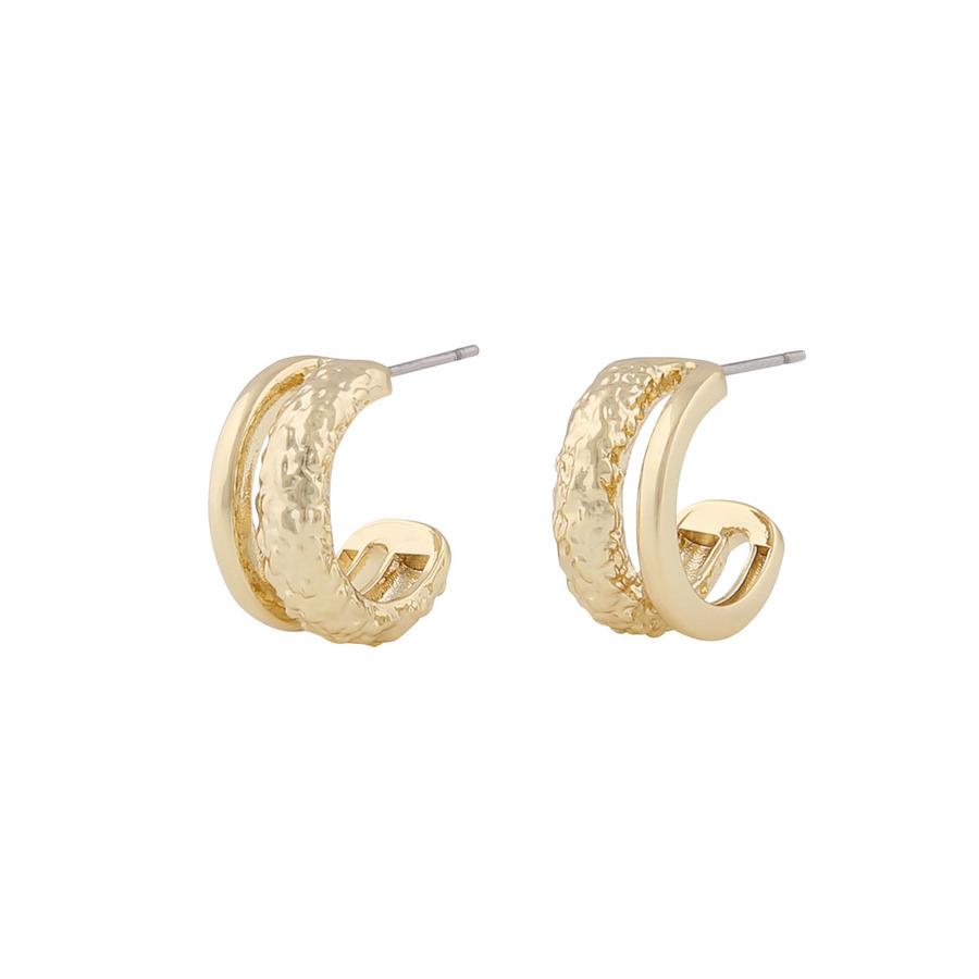 Snö of Sweden Lauren Double Oval Earring Plain Gold