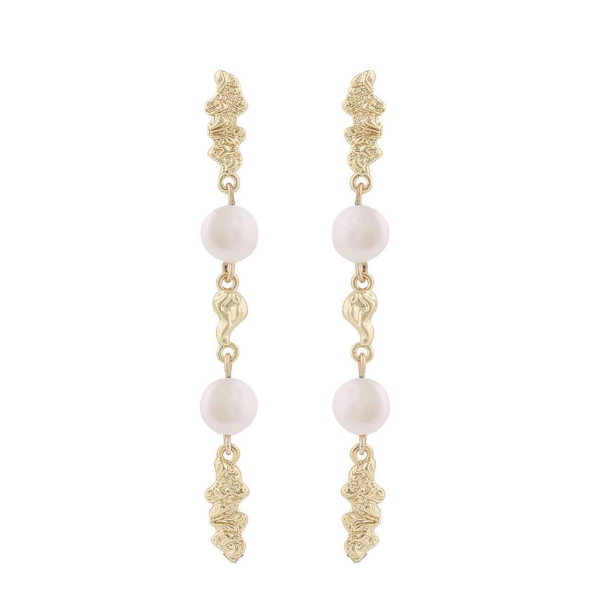 Snö of Sweden Lauren Long Earring Gold/White